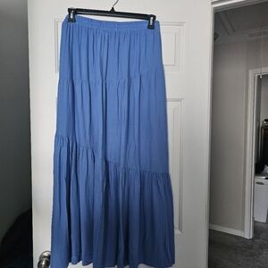 Grace & Lace Sky Blue Elastic Skirt Size L
